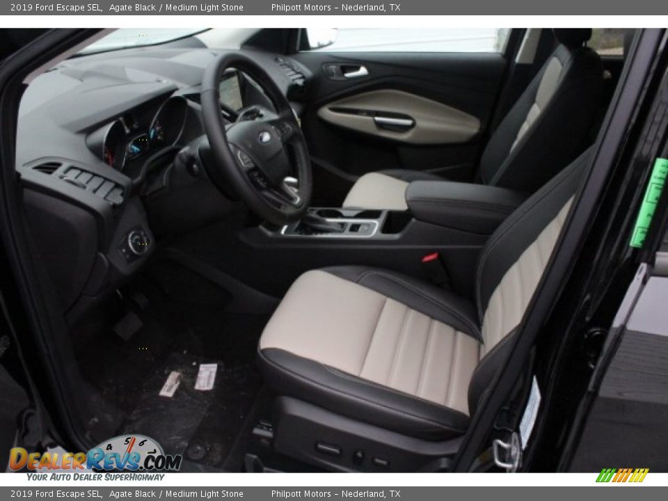 2019 Ford Escape SEL Agate Black / Medium Light Stone Photo #14