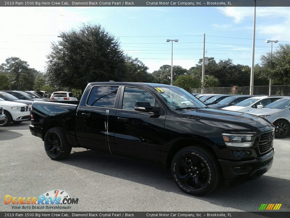 2019 Ram 1500 Big Horn Crew Cab Diamond Black Crystal Pearl / Black Photo #7