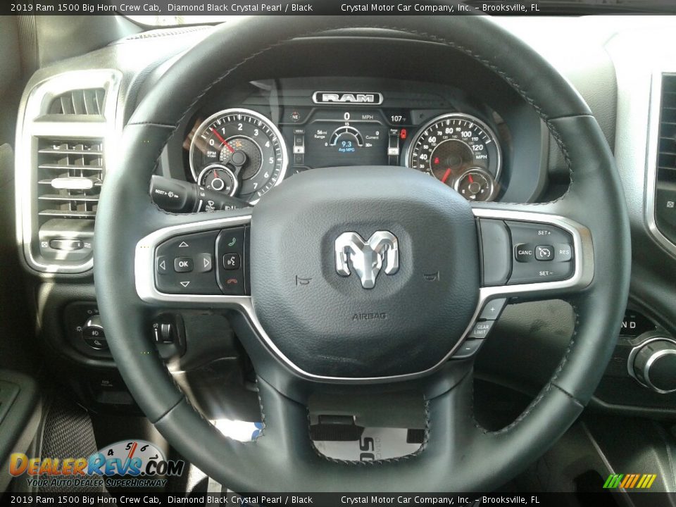 2019 Ram 1500 Big Horn Crew Cab Diamond Black Crystal Pearl / Black Photo #14
