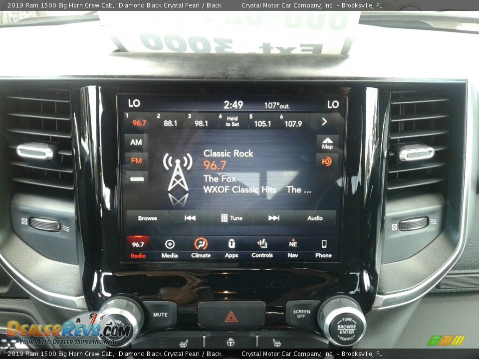 2019 Ram 1500 Big Horn Crew Cab Diamond Black Crystal Pearl / Black Photo #15