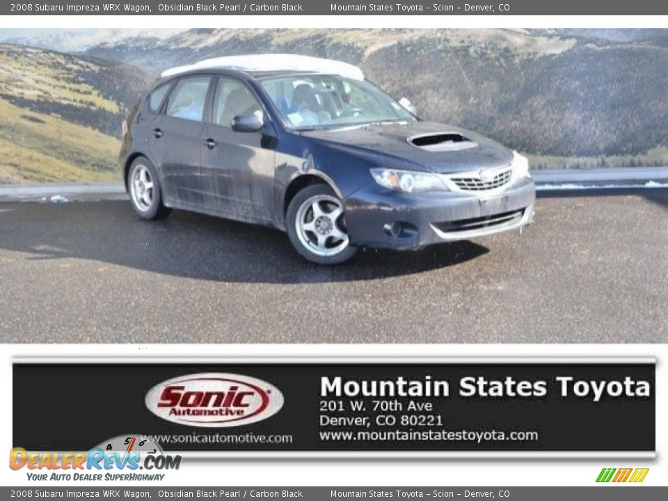 2008 Subaru Impreza WRX Wagon Obsidian Black Pearl / Carbon Black Photo #1