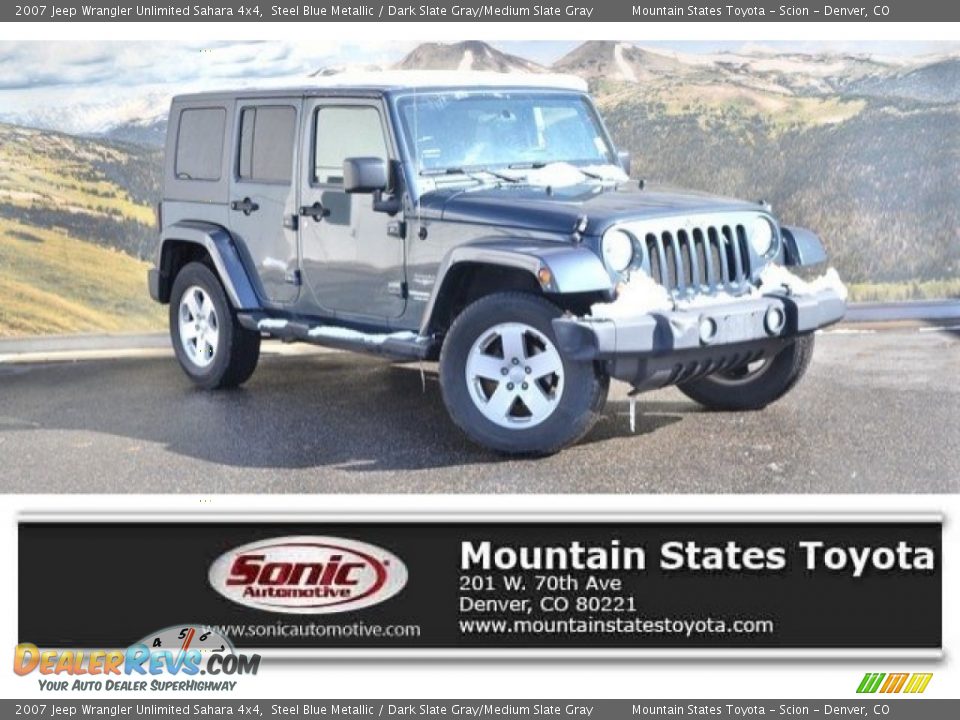2007 Jeep Wrangler Unlimited Sahara 4x4 Steel Blue Metallic / Dark Slate Gray/Medium Slate Gray Photo #1