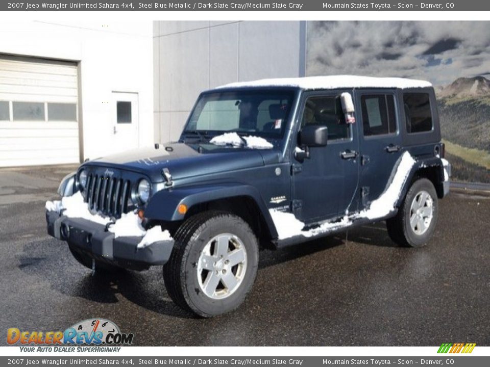 2007 Jeep Wrangler Unlimited Sahara 4x4 Steel Blue Metallic / Dark Slate Gray/Medium Slate Gray Photo #2