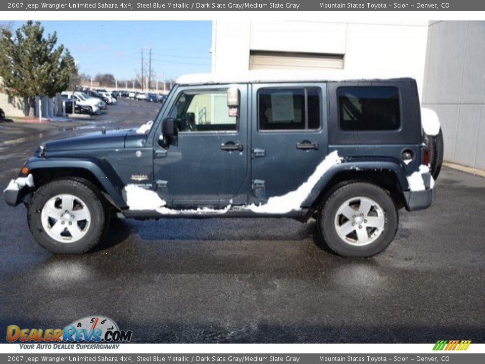 2007 Jeep Wrangler Unlimited Sahara 4x4 Steel Blue Metallic / Dark Slate Gray/Medium Slate Gray Photo #3