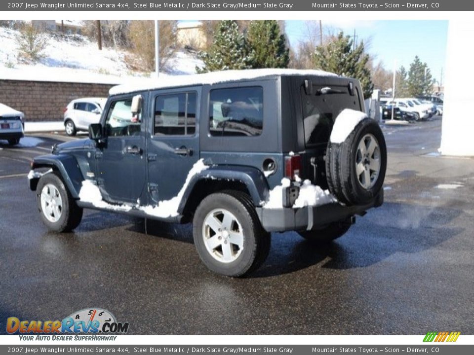 2007 Jeep Wrangler Unlimited Sahara 4x4 Steel Blue Metallic / Dark Slate Gray/Medium Slate Gray Photo #4