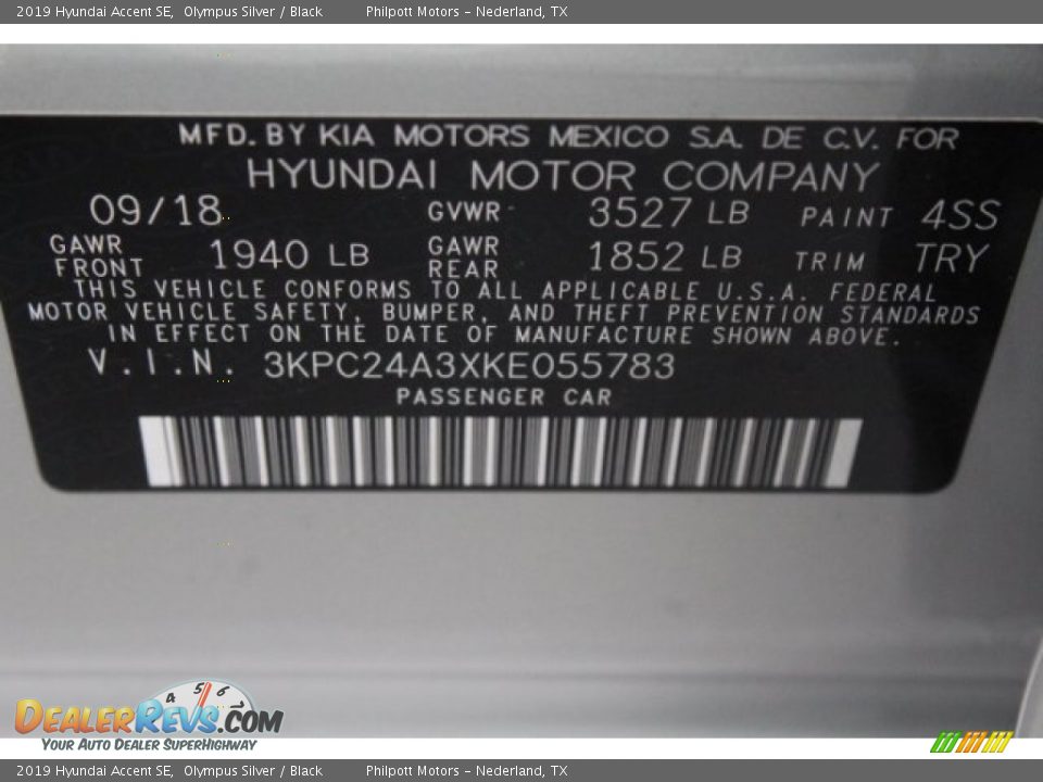2019 Hyundai Accent SE Olympus Silver / Black Photo #33
