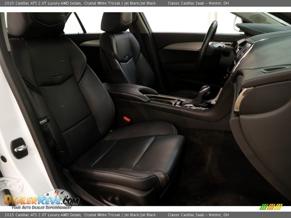 2015 Cadillac ATS 2.0T Luxury AWD Sedan Crystal White Tricoat / Jet Black/Jet Black Photo #14