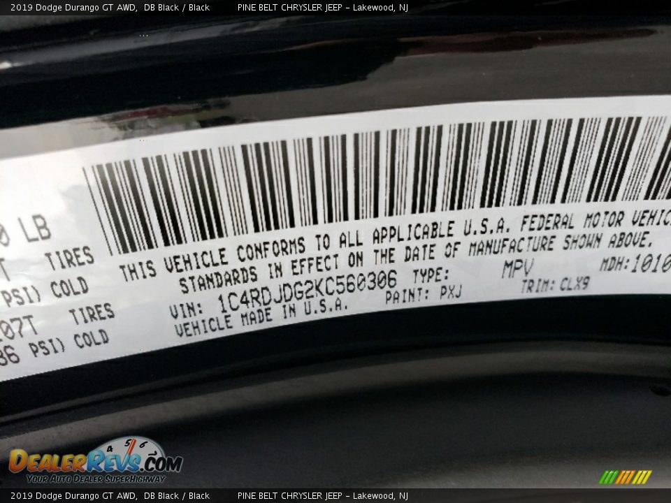 2019 Dodge Durango GT AWD DB Black / Black Photo #9