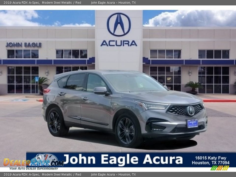 2019 Acura RDX A-Spec Modern Steel Metallic / Red Photo #1