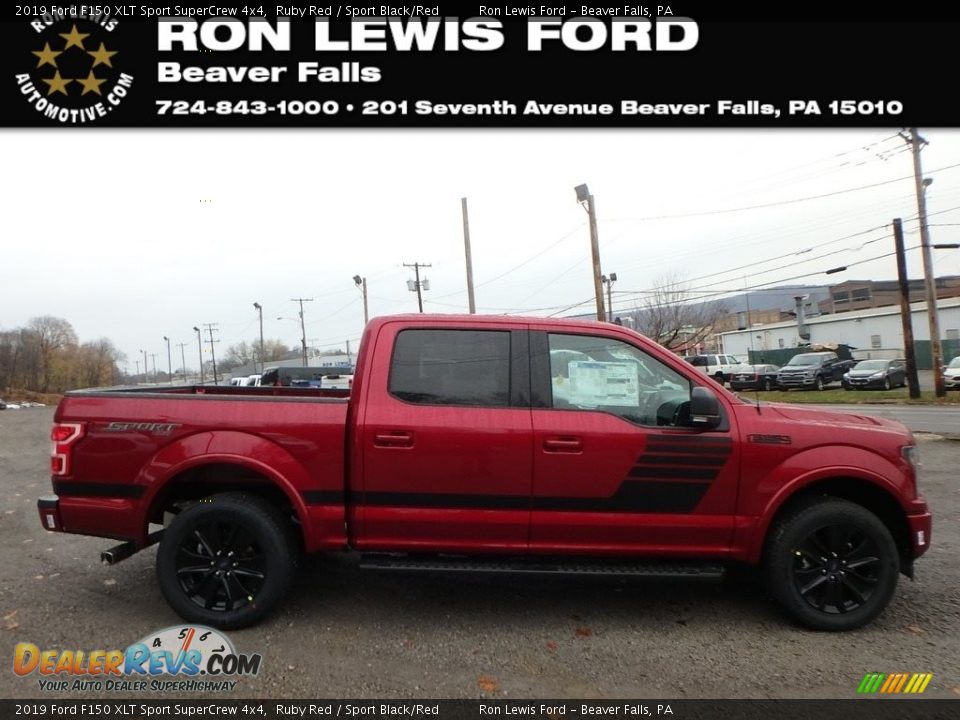 2019 Ford F150 XLT Sport SuperCrew 4x4 Ruby Red / Sport Black/Red Photo #1
