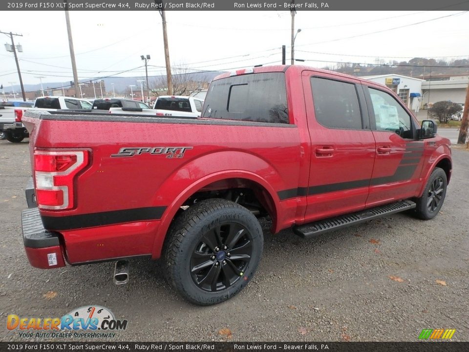 2019 Ford F150 XLT Sport SuperCrew 4x4 Ruby Red / Sport Black/Red Photo #2