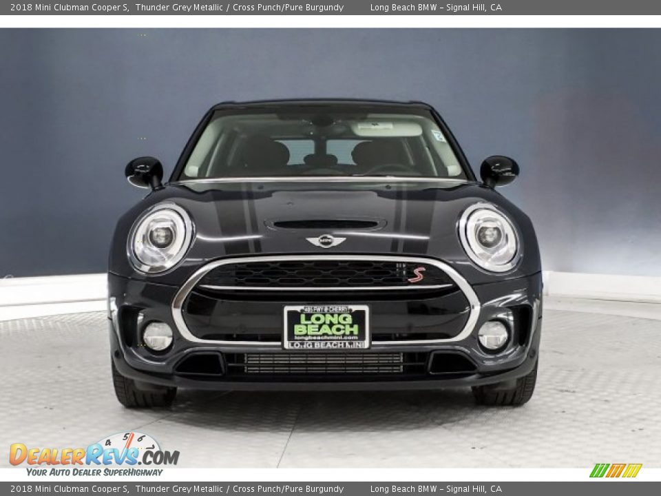 2018 Mini Clubman Cooper S Thunder Grey Metallic / Cross Punch/Pure Burgundy Photo #2