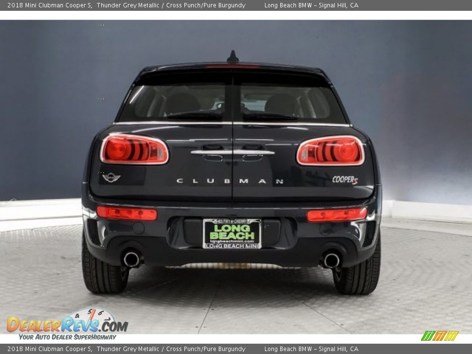 2018 Mini Clubman Cooper S Thunder Grey Metallic / Cross Punch/Pure Burgundy Photo #3