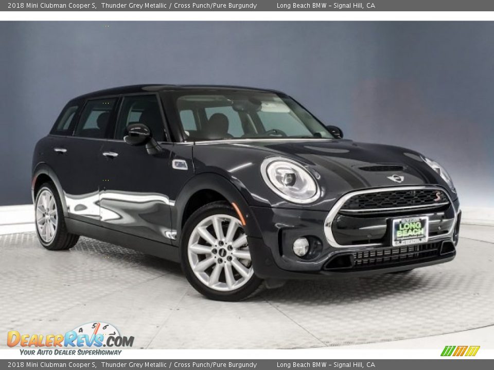 2018 Mini Clubman Cooper S Thunder Grey Metallic / Cross Punch/Pure Burgundy Photo #17