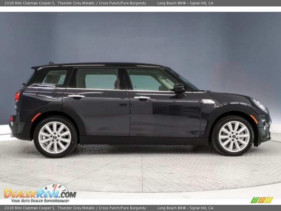 2018 Mini Clubman Cooper S Thunder Grey Metallic / Cross Punch/Pure Burgundy Photo #19