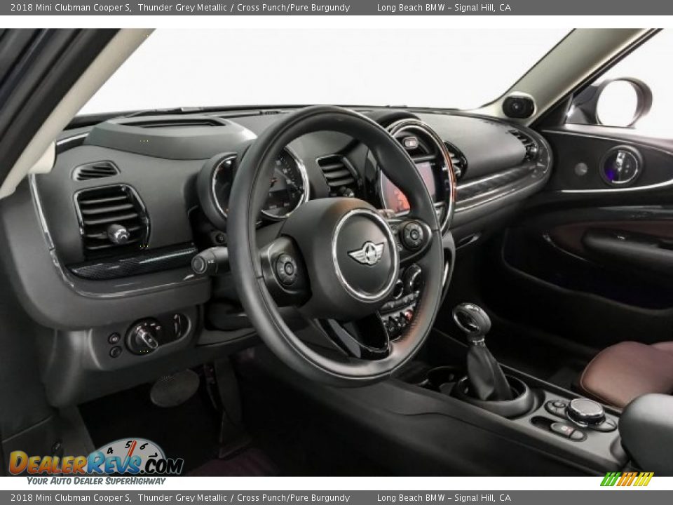 2018 Mini Clubman Cooper S Thunder Grey Metallic / Cross Punch/Pure Burgundy Photo #20