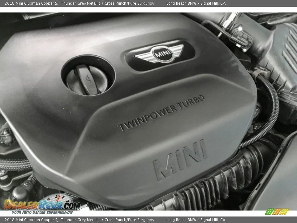 2018 Mini Clubman Cooper S Thunder Grey Metallic / Cross Punch/Pure Burgundy Photo #32