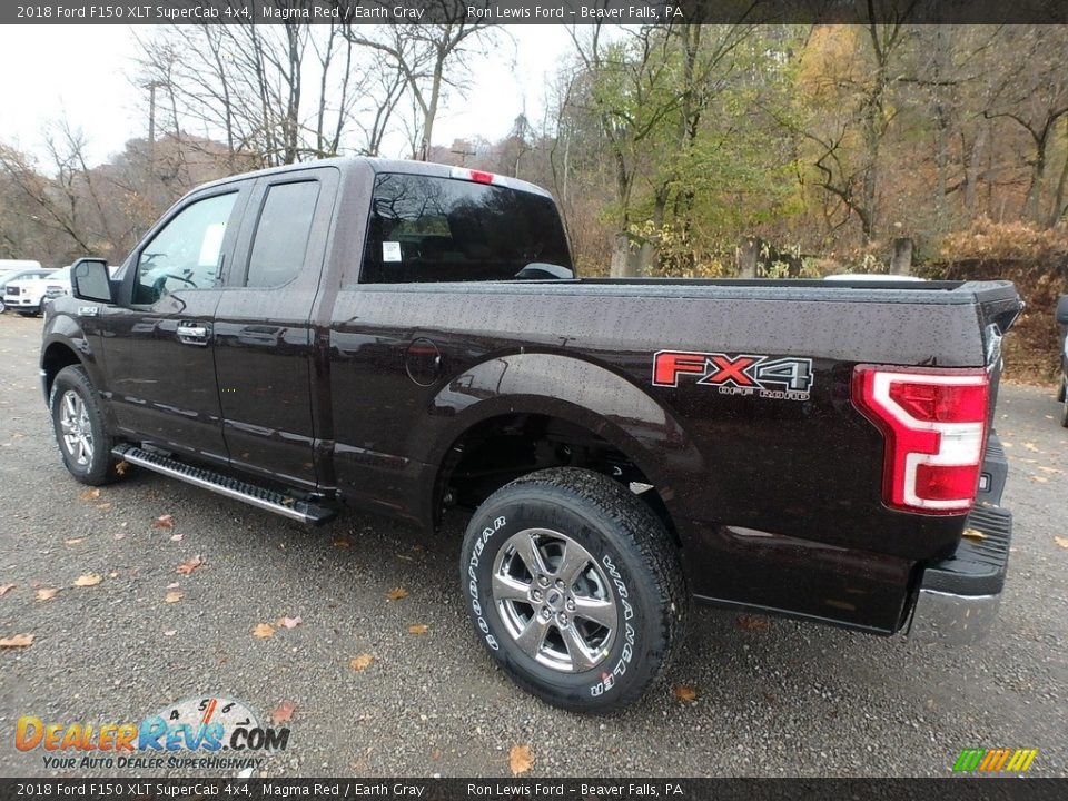 2018 Ford F150 XLT SuperCab 4x4 Magma Red / Earth Gray Photo #4