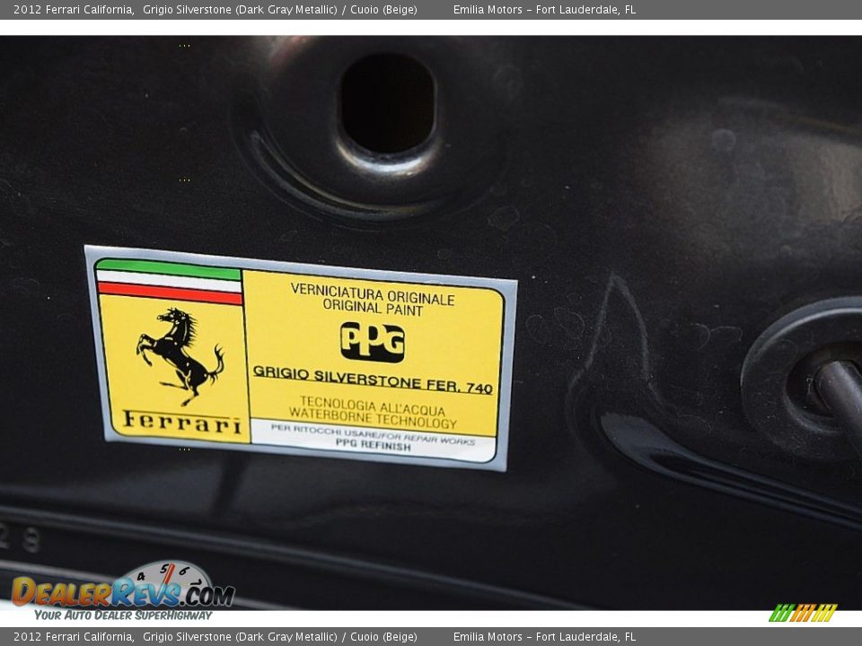 2012 Ferrari California Grigio Silverstone (Dark Gray Metallic) / Cuoio (Beige) Photo #61