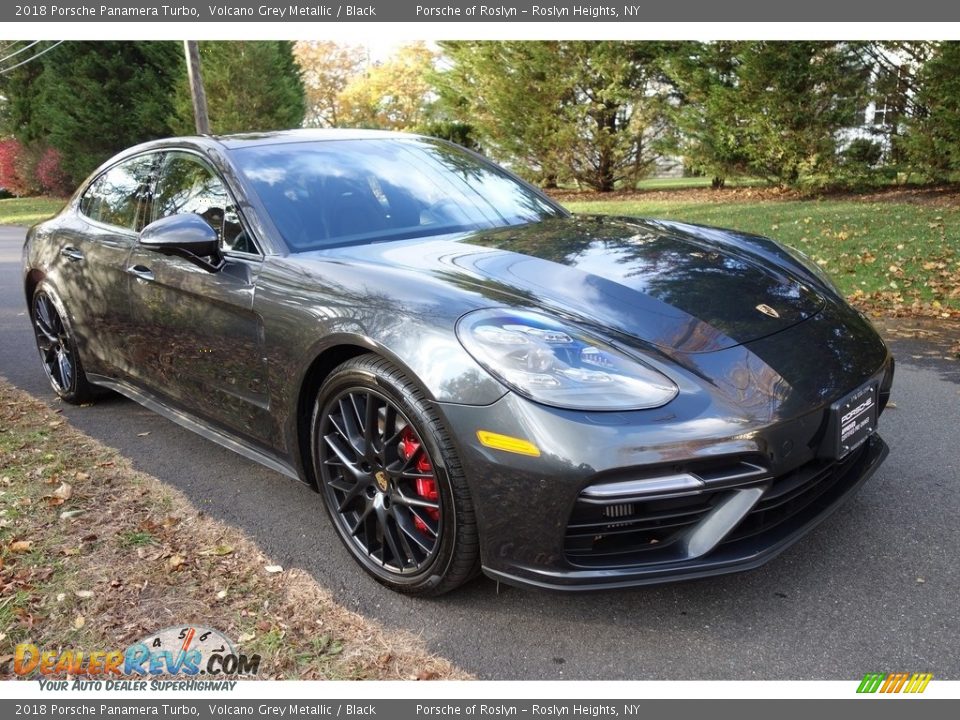 2018 Porsche Panamera Turbo Volcano Grey Metallic / Black Photo #8