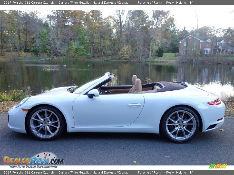 2017 Porsche 911 Carrera Cabriolet Carrara White Metallic / Natural Espresso/Cognac Photo #3