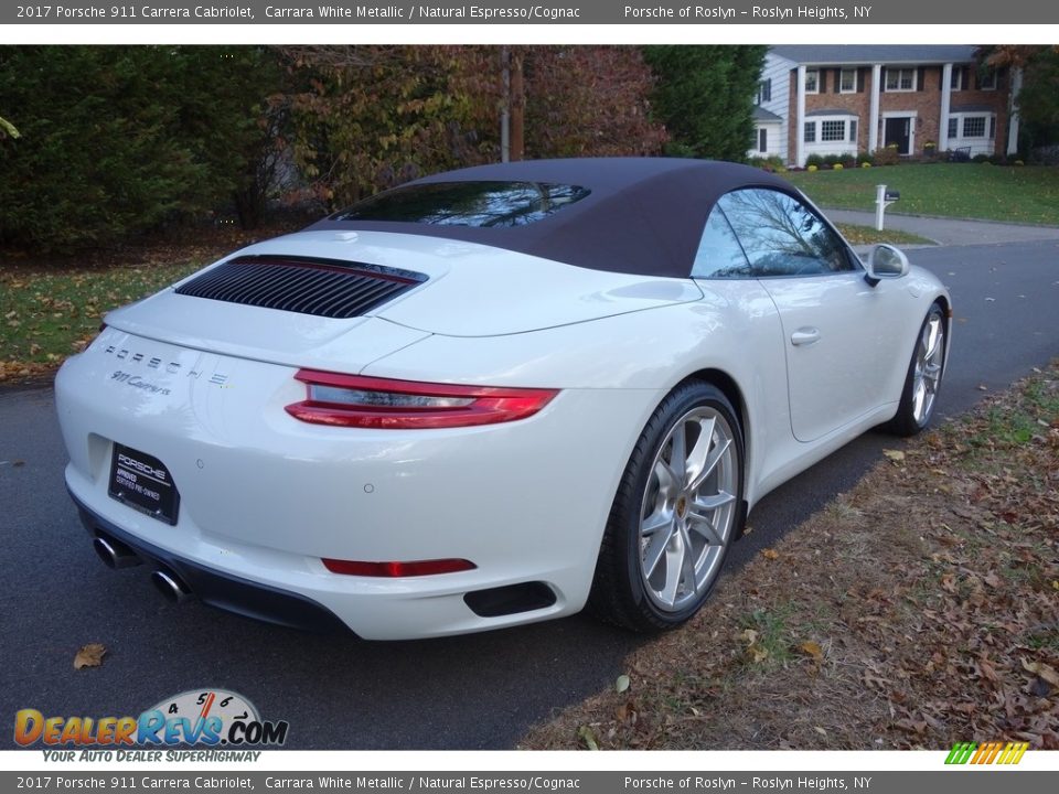 2017 Porsche 911 Carrera Cabriolet Carrara White Metallic / Natural Espresso/Cognac Photo #6
