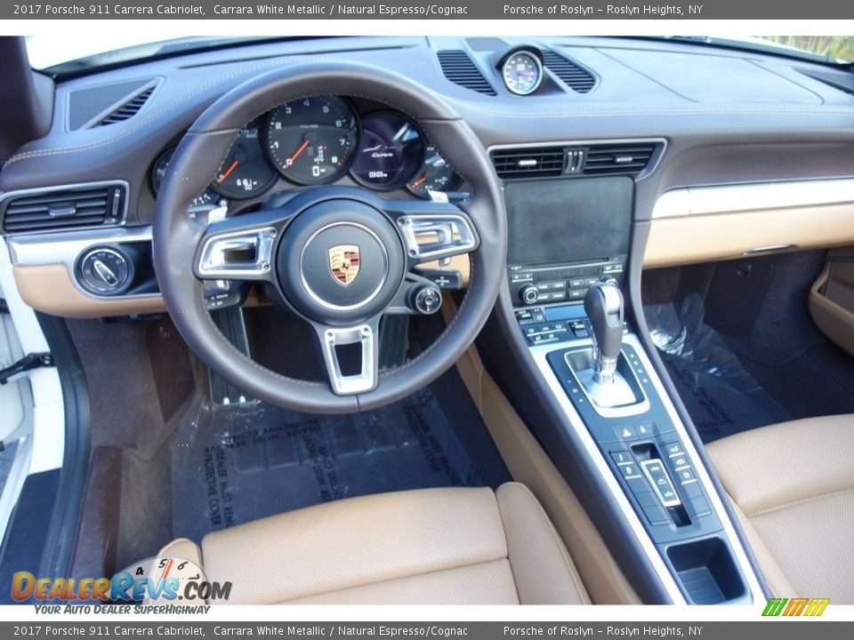 2017 Porsche 911 Carrera Cabriolet Carrara White Metallic / Natural Espresso/Cognac Photo #18
