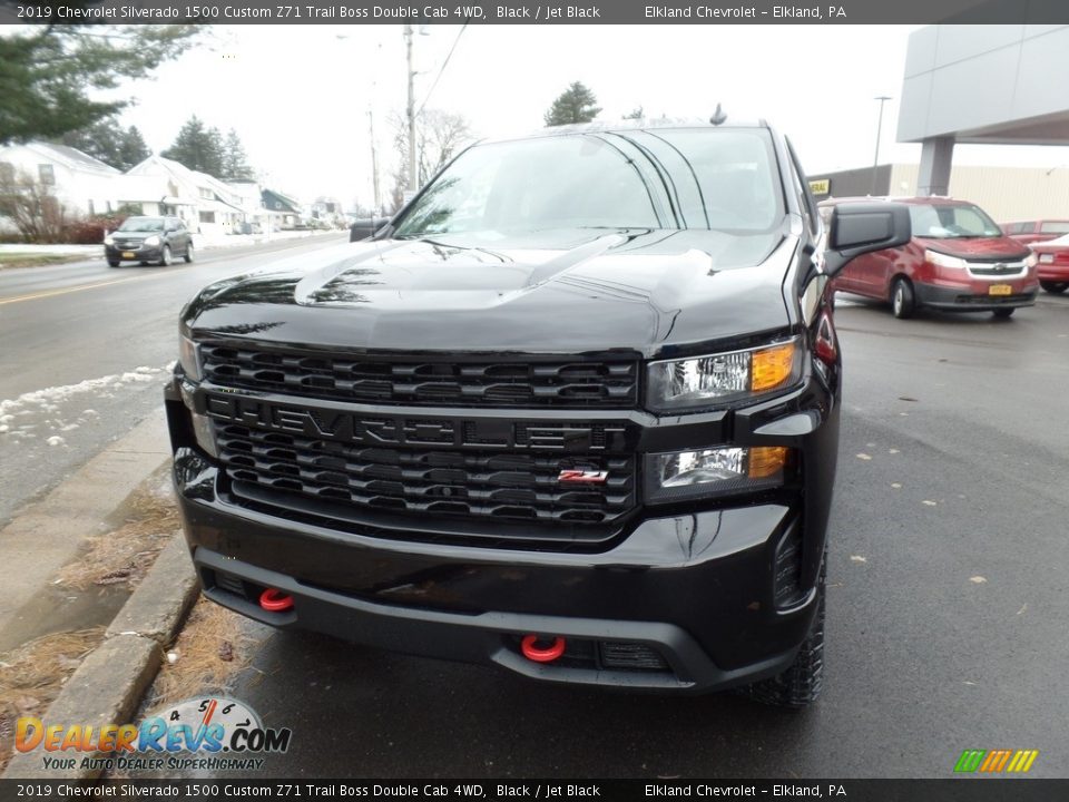 2019 Chevrolet Silverado 1500 Custom Z71 Trail Boss Double Cab 4WD Black / Jet Black Photo #3