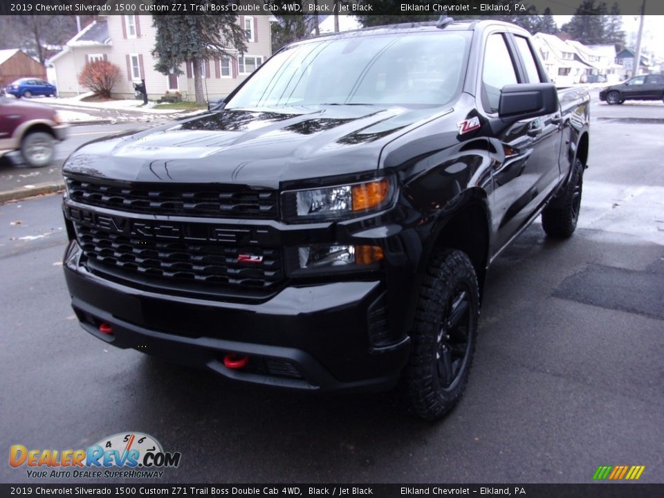 2019 Chevrolet Silverado 1500 Custom Z71 Trail Boss Double Cab 4WD Black / Jet Black Photo #6