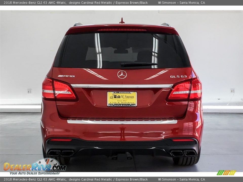 2018 Mercedes-Benz GLS 63 AMG 4Matic designo Cardinal Red Metallic / Espresso Brown/Black Photo #3