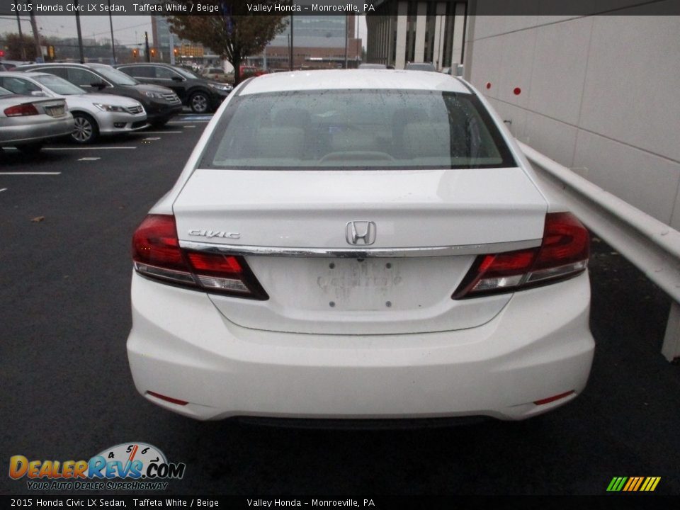 2015 Honda Civic LX Sedan Taffeta White / Beige Photo #4