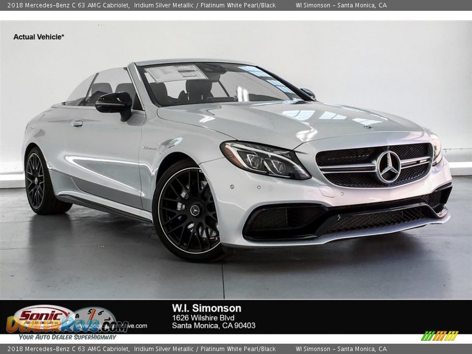 2018 Mercedes-Benz C 63 AMG Cabriolet Iridium Silver Metallic / Platinum White Pearl/Black Photo #1