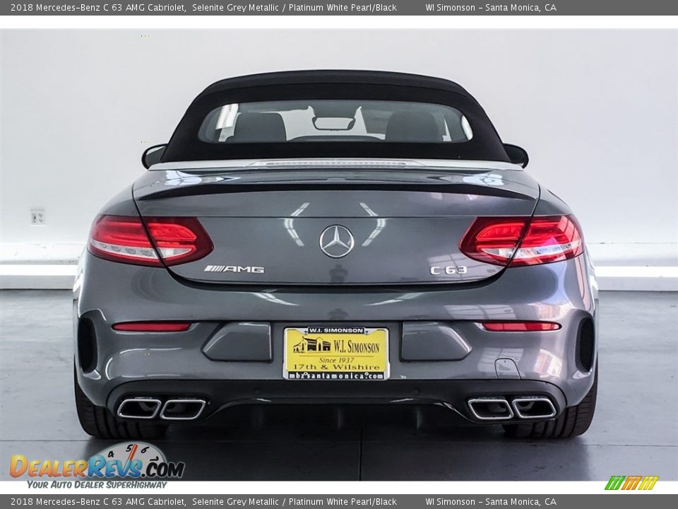 2018 Mercedes-Benz C 63 AMG Cabriolet Selenite Grey Metallic / Platinum White Pearl/Black Photo #3