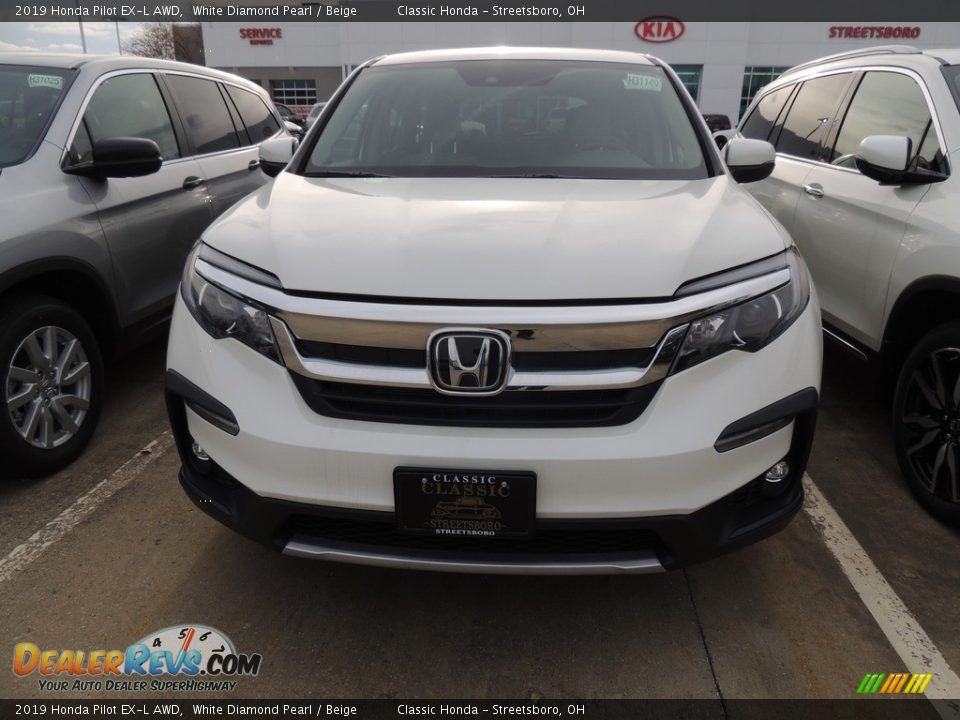 2019 Honda Pilot EX-L AWD White Diamond Pearl / Beige Photo #2