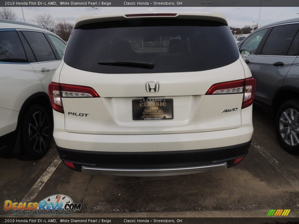 2019 Honda Pilot EX-L AWD White Diamond Pearl / Beige Photo #5