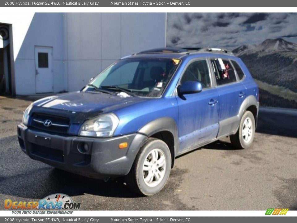 2008 Hyundai Tucson SE 4WD Nautical Blue / Gray Photo #2