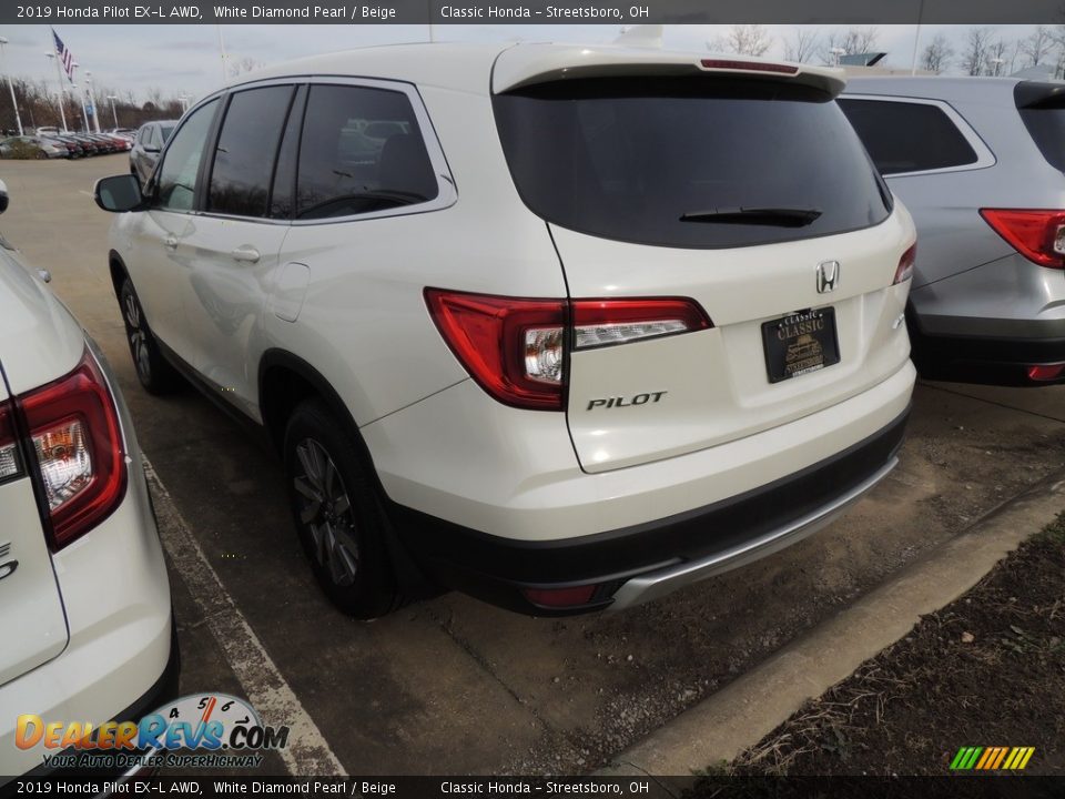 2019 Honda Pilot EX-L AWD White Diamond Pearl / Beige Photo #6