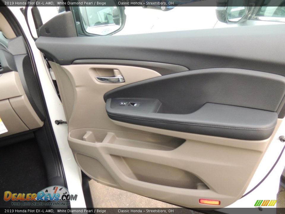 2019 Honda Pilot EX-L AWD White Diamond Pearl / Beige Photo #7