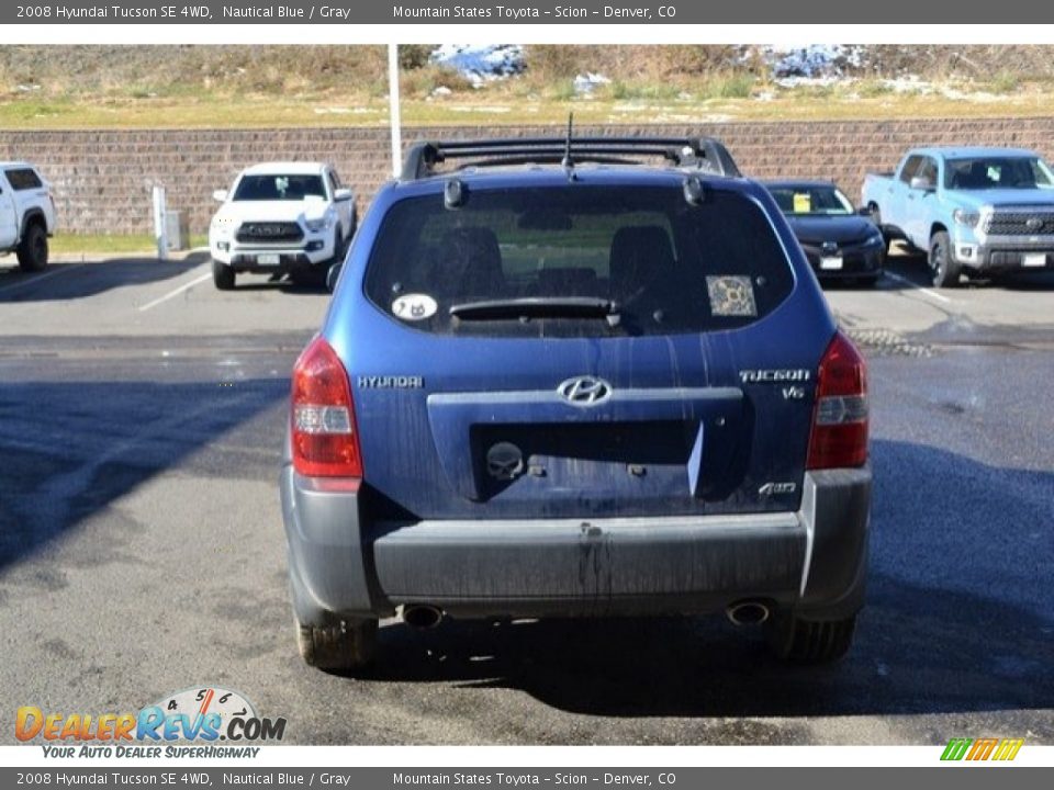 2008 Hyundai Tucson SE 4WD Nautical Blue / Gray Photo #5
