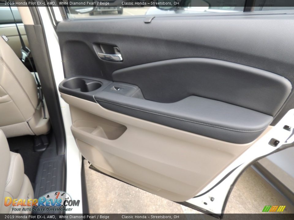 2019 Honda Pilot EX-L AWD White Diamond Pearl / Beige Photo #8
