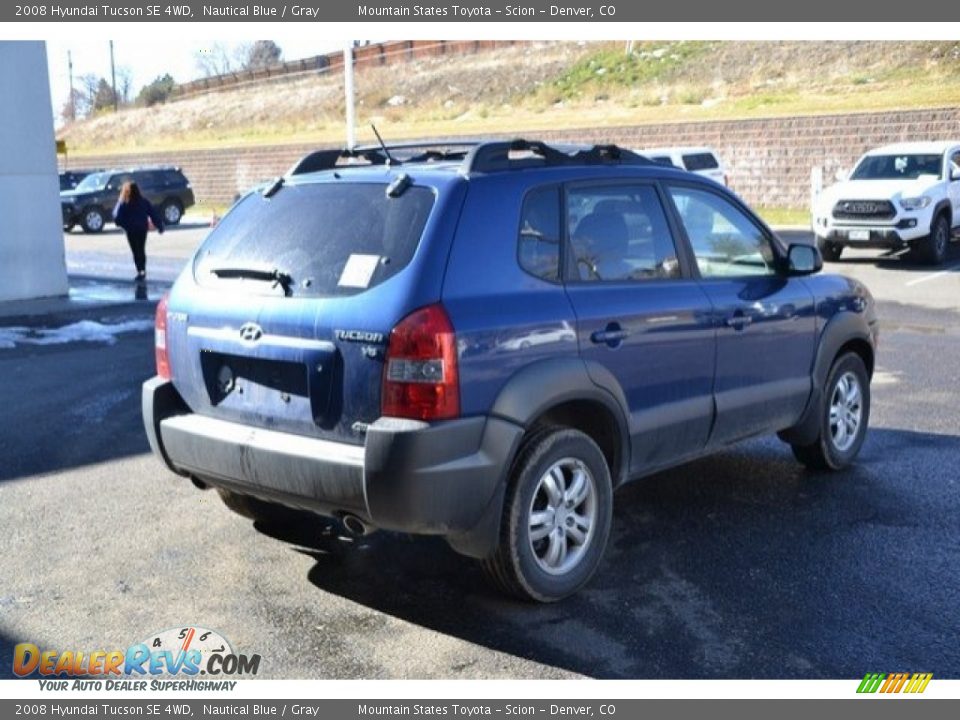 2008 Hyundai Tucson SE 4WD Nautical Blue / Gray Photo #6