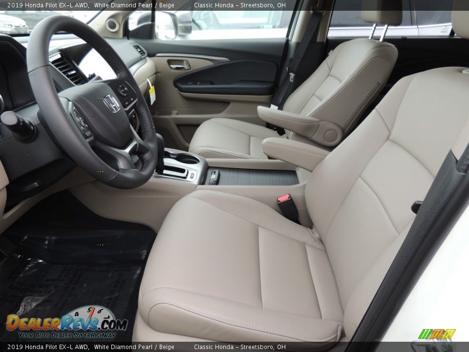 2019 Honda Pilot EX-L AWD White Diamond Pearl / Beige Photo #10