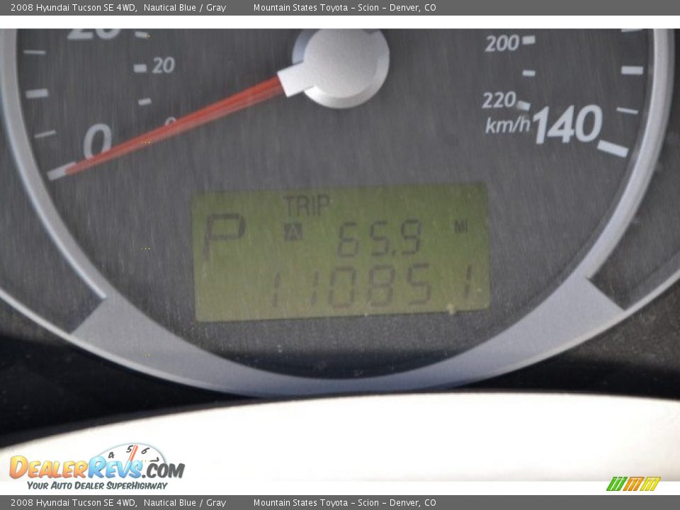 2008 Hyundai Tucson SE 4WD Nautical Blue / Gray Photo #12