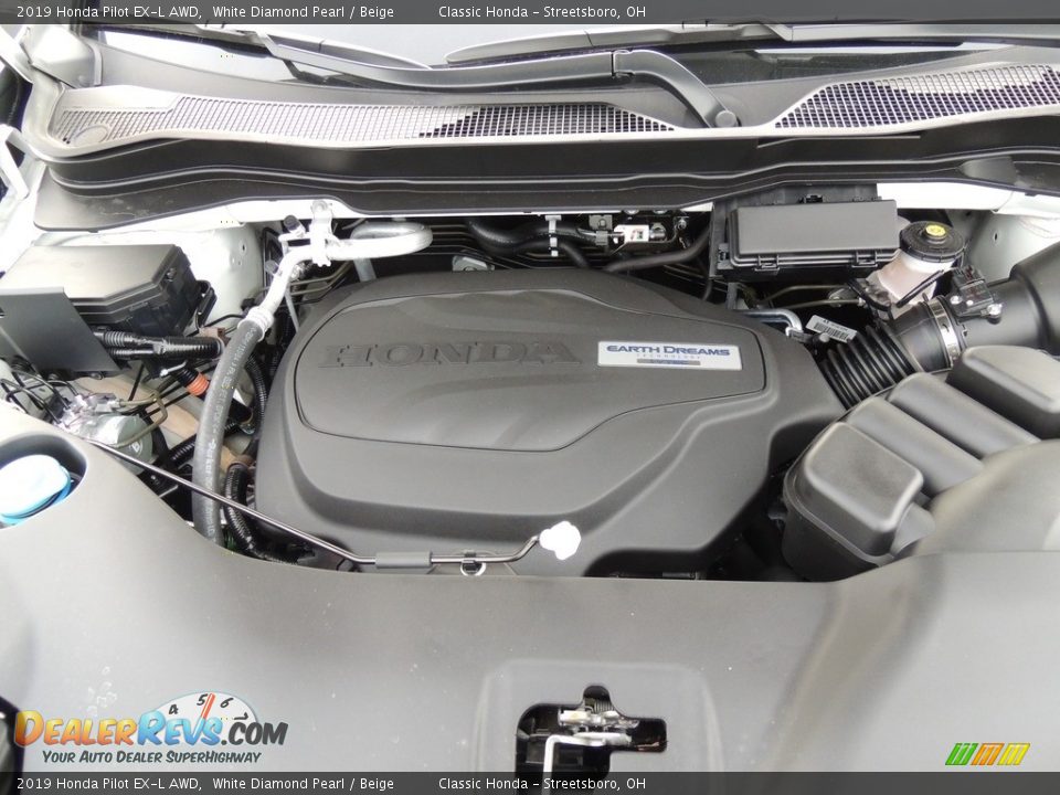 2019 Honda Pilot EX-L AWD White Diamond Pearl / Beige Photo #15