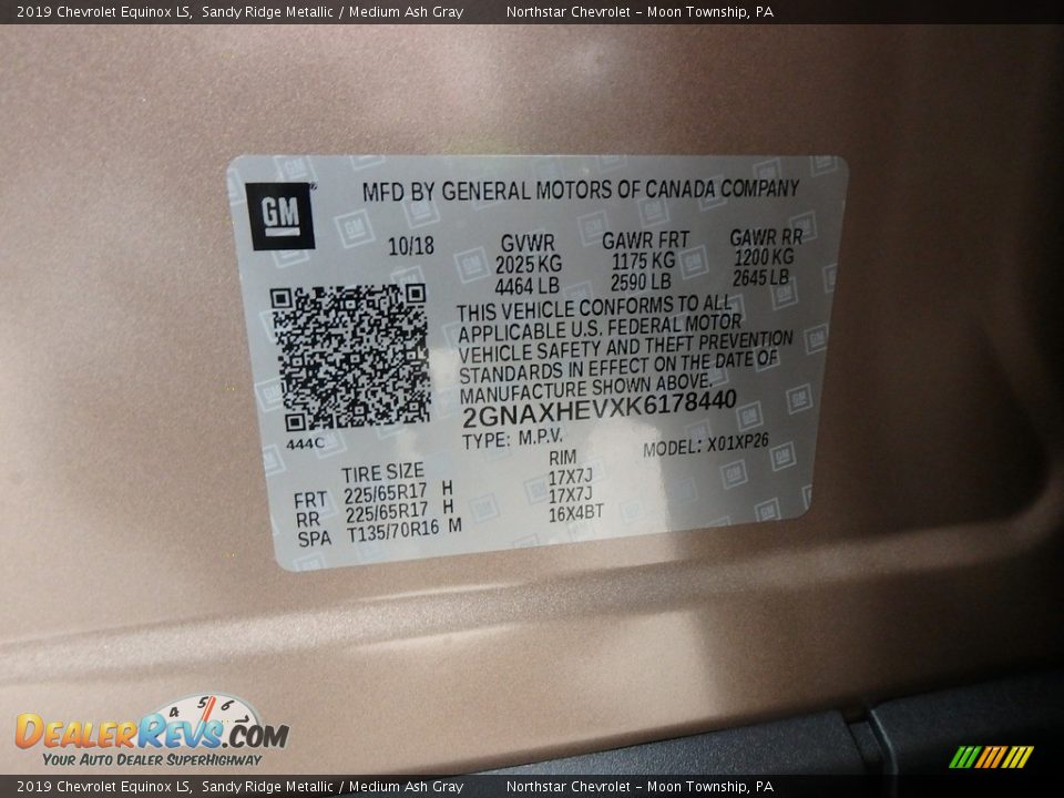 2019 Chevrolet Equinox LS Sandy Ridge Metallic / Medium Ash Gray Photo #15