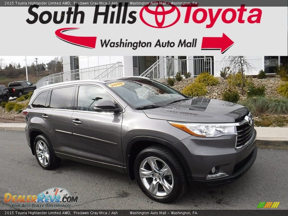 2015 Toyota Highlander Limited AWD Predawn Gray Mica / Ash Photo #1