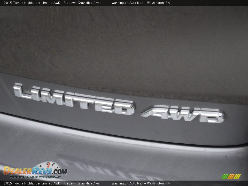 2015 Toyota Highlander Limited AWD Predawn Gray Mica / Ash Photo #10