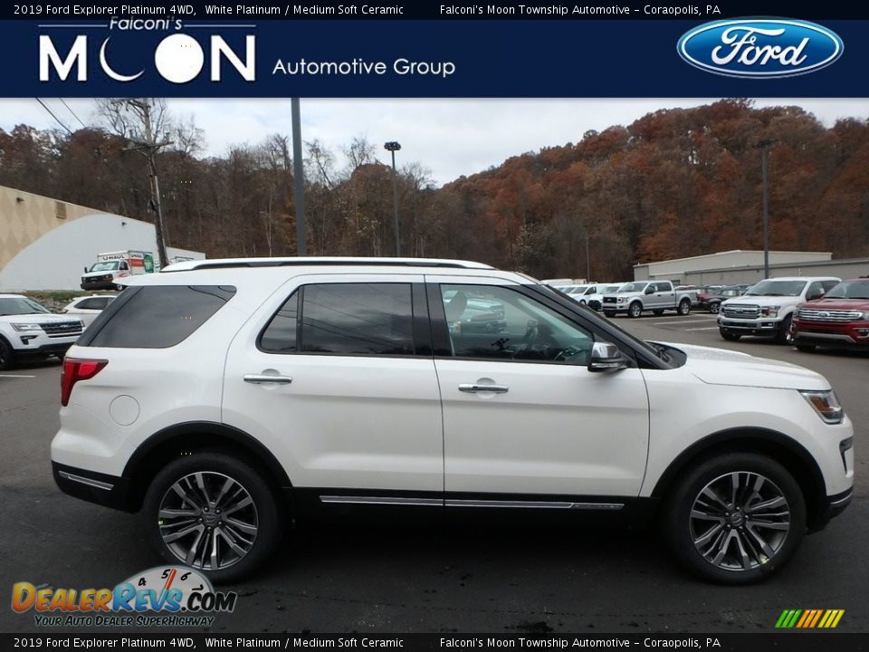 2019 Ford Explorer Platinum 4WD White Platinum / Medium Soft Ceramic Photo #1