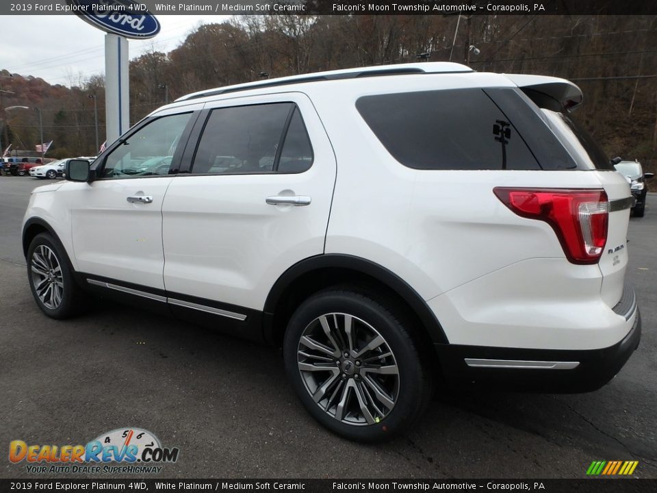 2019 Ford Explorer Platinum 4WD White Platinum / Medium Soft Ceramic Photo #6