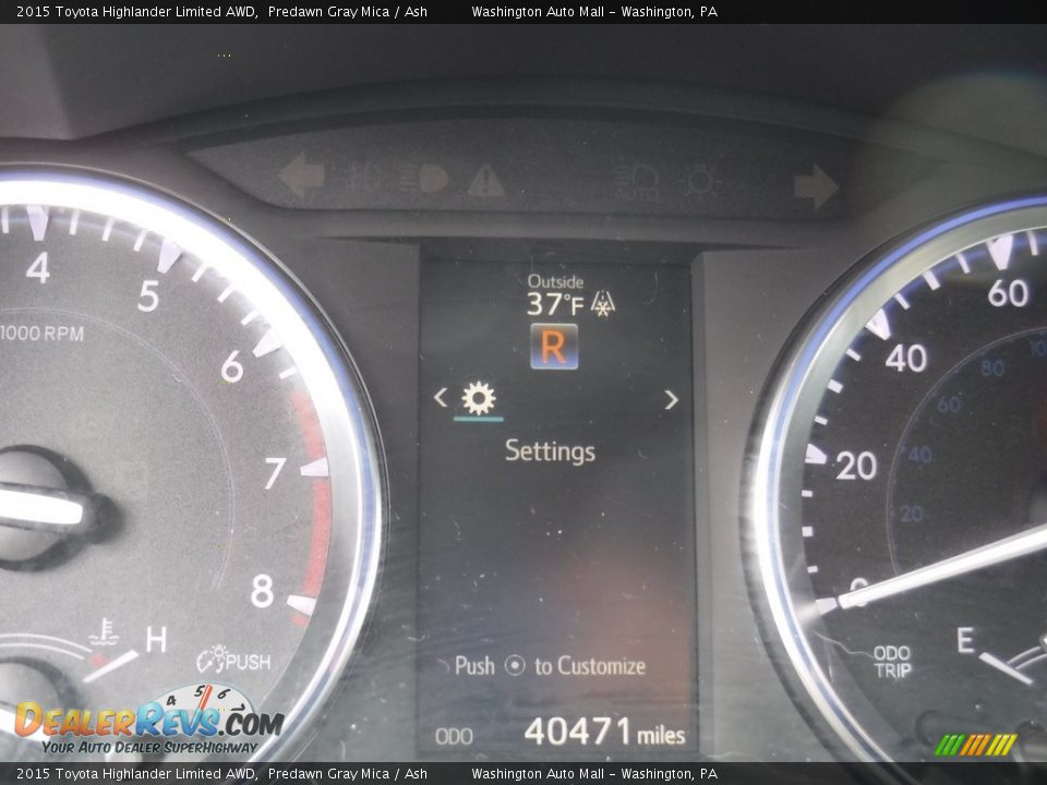 2015 Toyota Highlander Limited AWD Predawn Gray Mica / Ash Photo #30